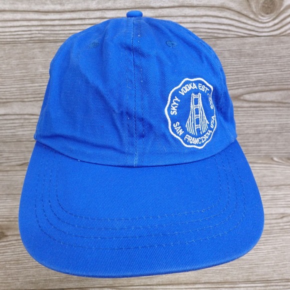 SKYY VODKA PROMO BLUE ADJUSTABLE STRAPBACK BASEBALL HAT CAP - Picture 1 of 9